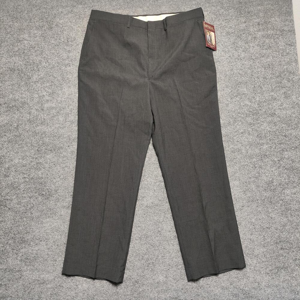 Haggar Imperial Dress Pants Mens 38x29 Gray Wool Blend Flat Front USA Office